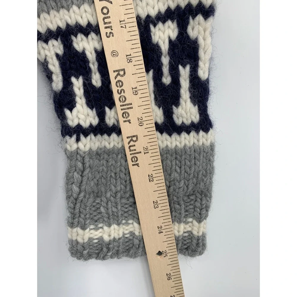 Vintage Gap Sweater Mens Large Hand Knit Zip Cardigan Snowflake Wool Thick Heavy
